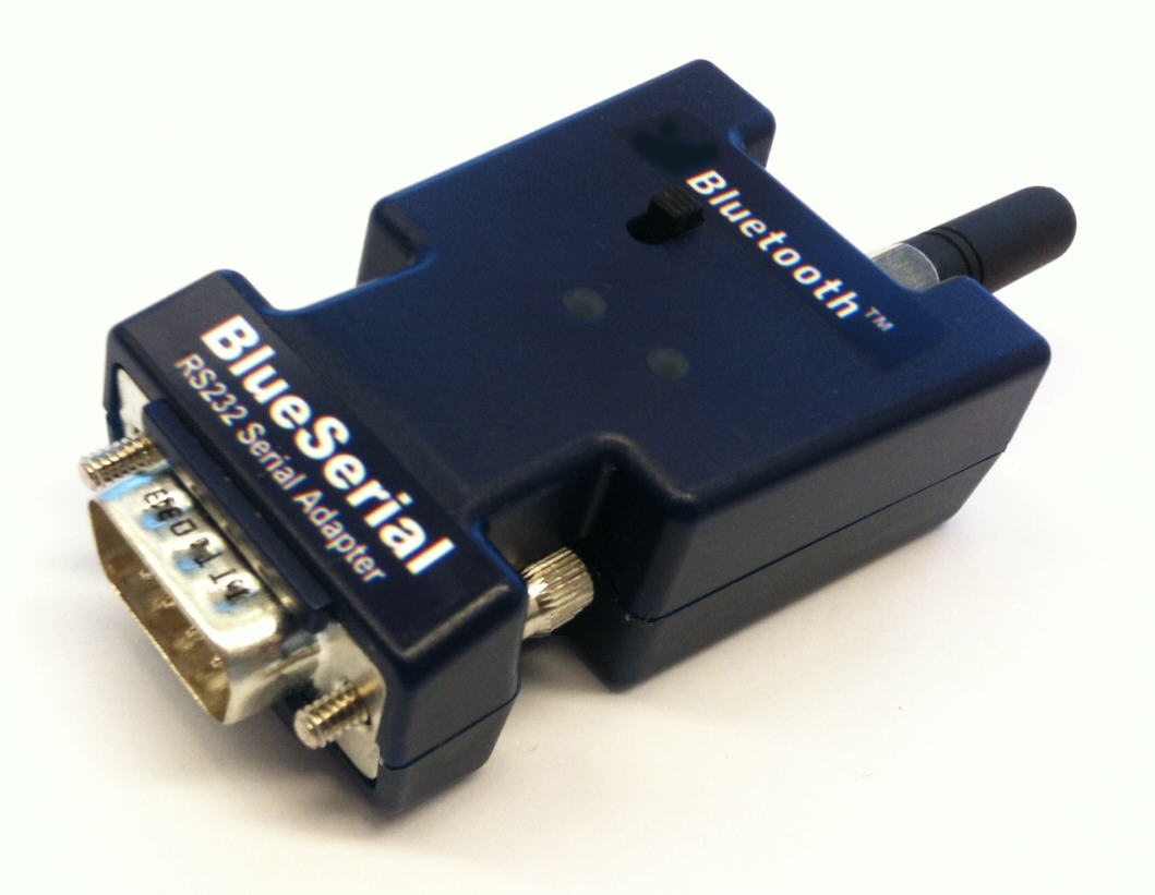 RS-232 BlueSerial Bluetooth Adapter im Kunststoffgehäuse. Auch mit integriertem Akku lieferbar. Mit MMCX oder optional RP-SMA Antenne